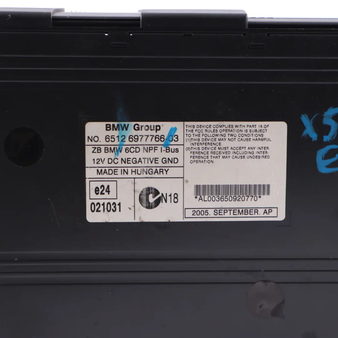 BMW X5 E53 Modulo unità Controllo Caricatore CD 6 Dischi con Caricatore - SKU 6977766 - Numero di parte 6977766