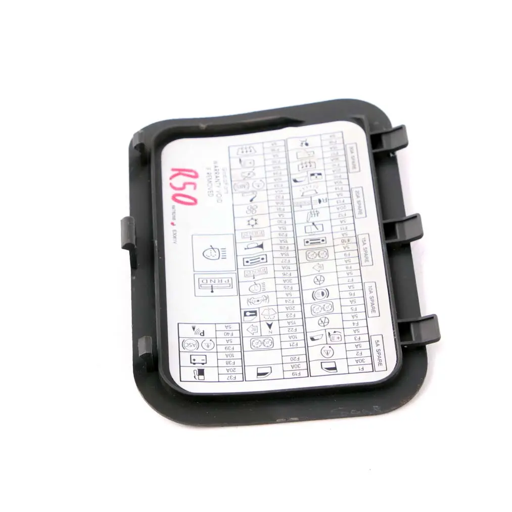 Hinweisschild Sicherungskasten Schwarz für Mini Cooper R50 R52 R53 mit Teilenummer 6978268 Mini Cooper R50 R52 R53 Hinweisschild Sicherungskasten Schwarz - SKU 6978268 - Teilenummer 6978268