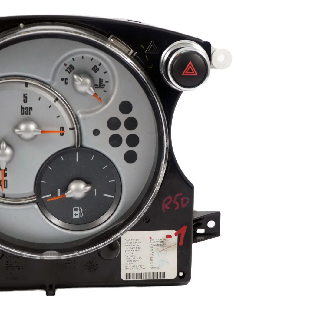 Cronometro Strumento Pacchetto per MINI Cooper One R50 R52 R53 con numero di parte 6978316 MINI Cooper One R50 R52 R53 Cronometro Strumento Pacchetto - SKU 6978316-1 - Numero di parte 6978316