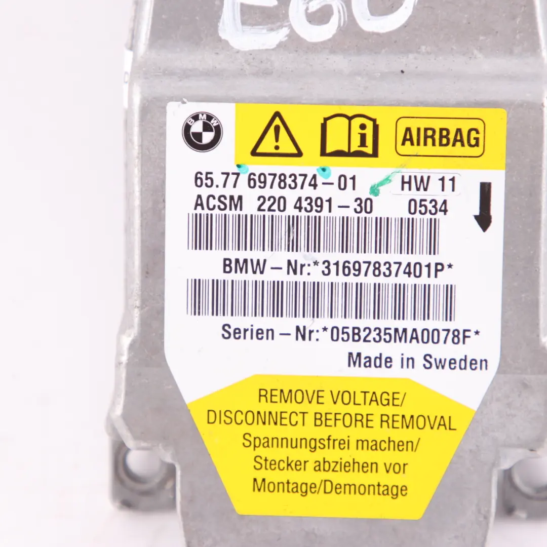 Air Module Unit BMW E60 E61 Sensor Control ECU - SKU 6978374 - Part number 6978374