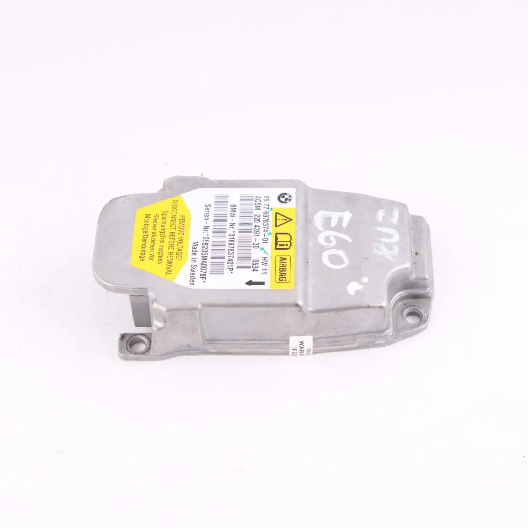 BMW E60 E61 Berlina Touring Airbag ECU Unidad De Control Módulo - SKU 6978374 - Número de pieza 6978374