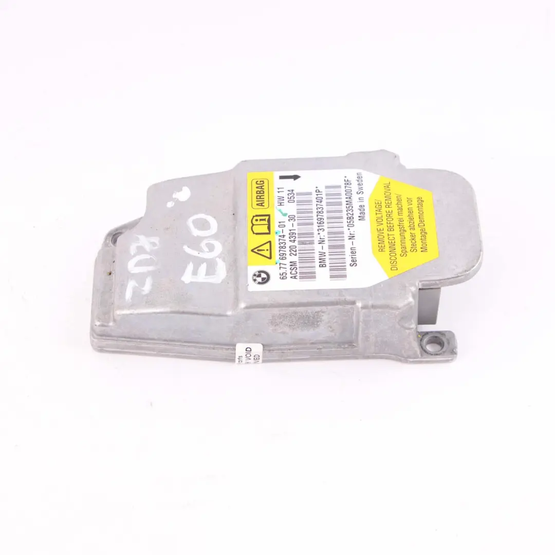 Berline Touring Module De Commande D'Airbag ECU pour BMW E60 E61 à propos du numéro de pièce 6978374 BMW E60 E61 Berline Touring Module De Commande D'Airbag ECU - SKU 6978374 - Numéro de pièce 6978374