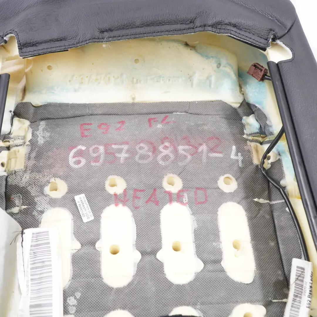  Vordersitz Rückenlehne BMW E92 Links Beheizte Rückenlehne Schwarz Leder Dakota - SKU 6978851-4 - Teilenummer 6978851
