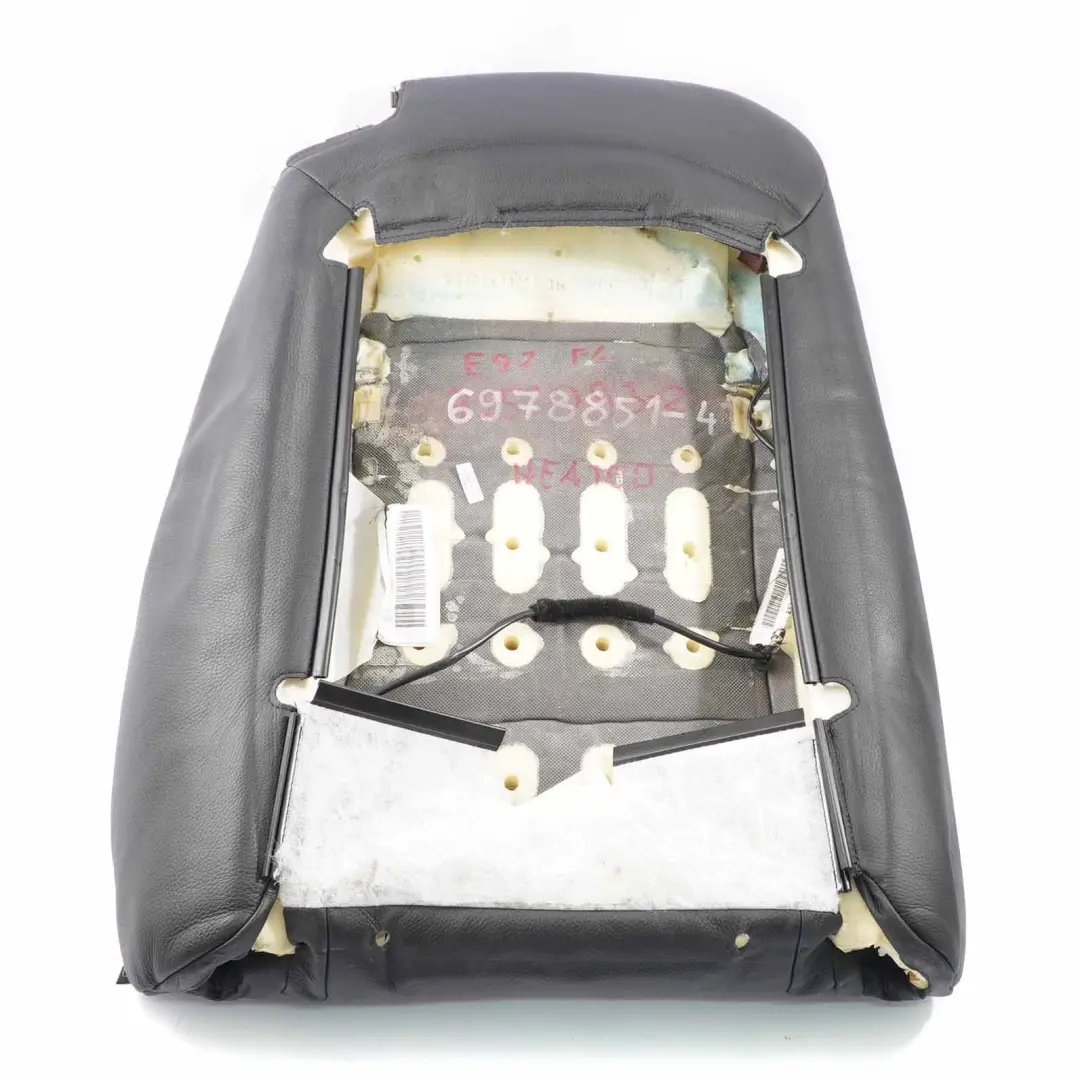  Front Seat Backrest BMW E92 Left N/S Heated Back Cover Black Leather Dakota - SKU 6978851-4 - Part number 6978851