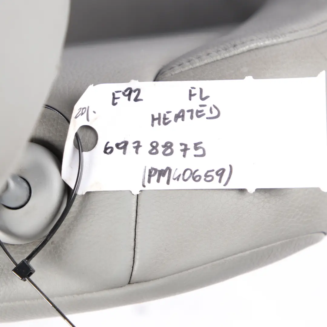 Front Seat BMW E92 Coupe Left N/S Electrical Leather Dakota Grau Grey to with Part number 6978875 Front Seat BMW E92 Coupe Left N/S Electrical Leather Dakota Grau Grey - SKU 6978875 - Part number 6978875