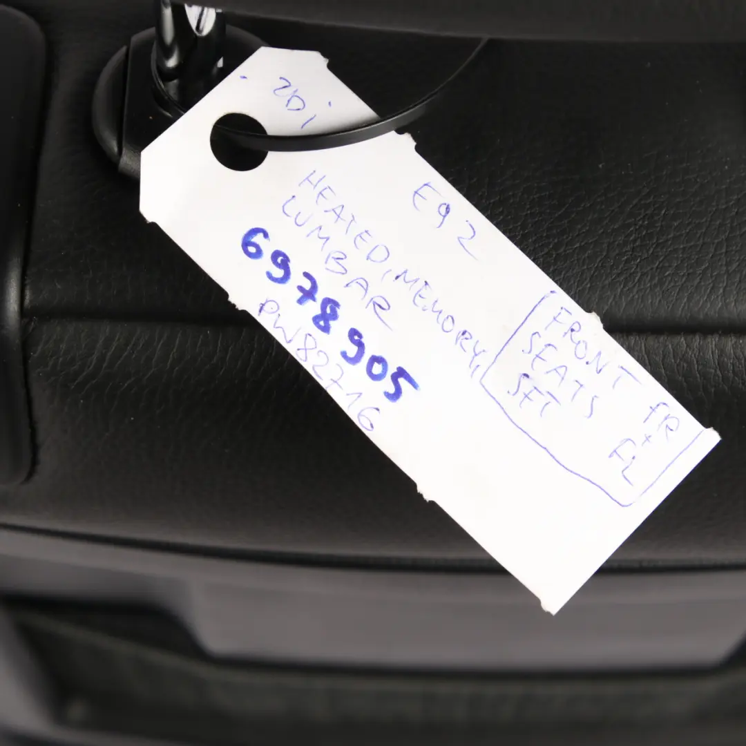 Front Seats BMW E92 Heated M Sport Black Leather Interior Seat Memory Lumbar to with Part number 6978905 Front Seats BMW E92 Heated M Sport Black Leather Interior Seat Memory Lumbar - SKU 6978905-4 - Part number 6978905