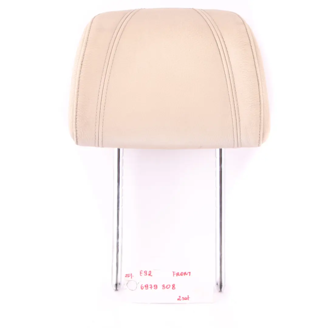 Delantero Deporte Reposacabezas asiento cuero Crema Beige Cubierta para BMW E92 Coupe con número de pieza 6979308 BMW E92 Coupe Delantero Deporte Reposacabezas asiento cuero Crema Beige Cubierta - SKU 6979308 - Número de pieza 6979308