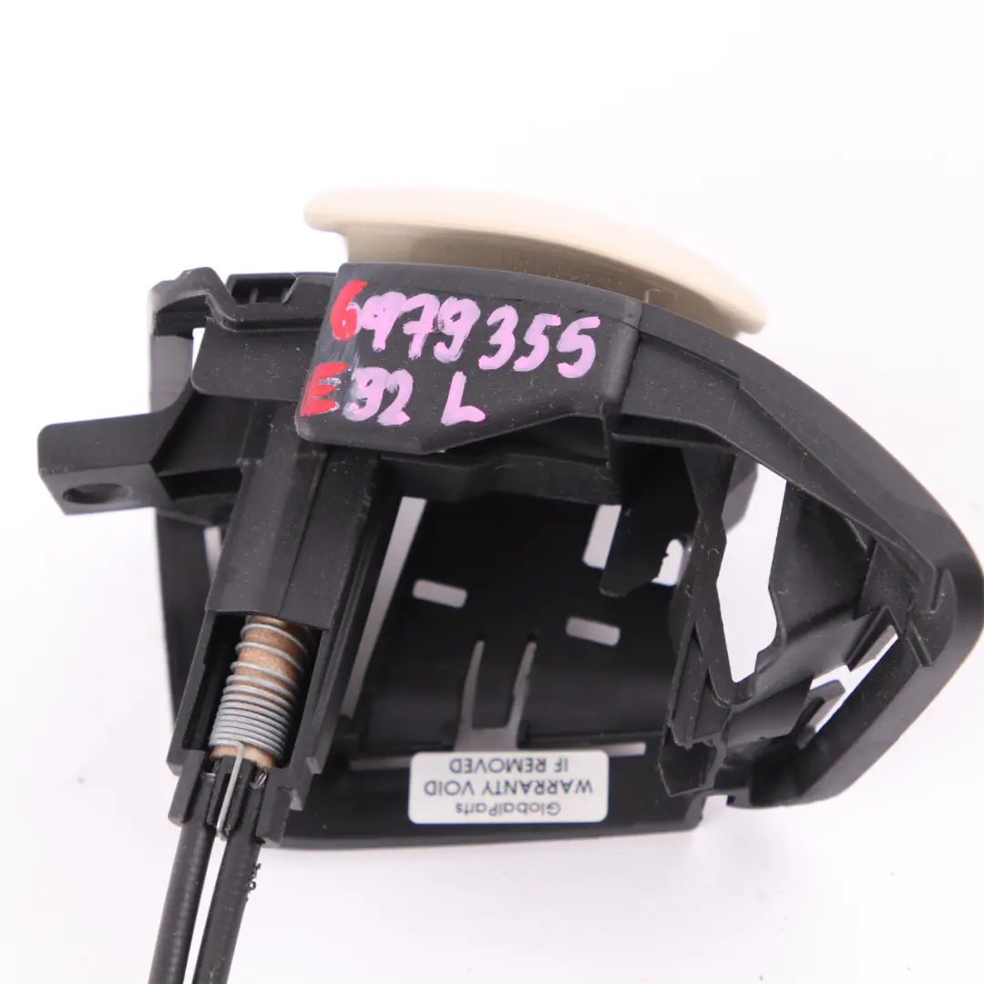 Front Seat Folding Left N/S Unlocking Unit Lever Cream Beige to BMW E92 with Part number 6979355 BMW E92 Front Seat Folding Left N/S Unlocking Unit Lever Cream Beige - SKU 6979355 - Part number 6979355
