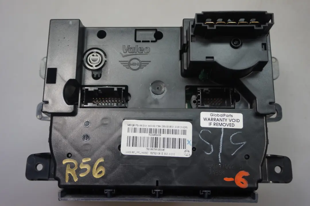 BMW Mini Cooper One 6 R56 Air Conditioning Heater Control Unit Switch - SKU 69797002-6 - Part number 69797002