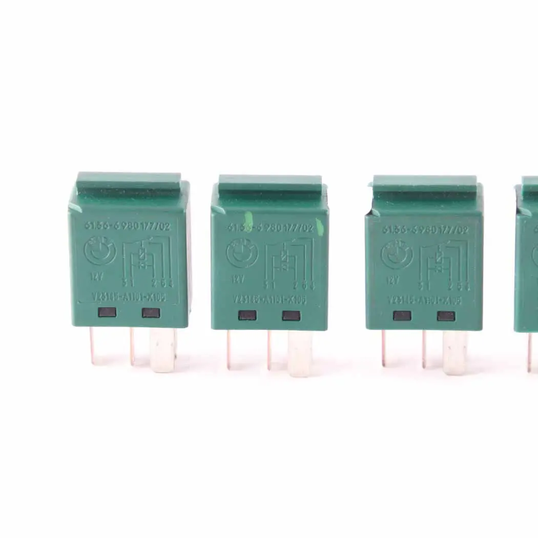 BMW E81 E87 E90 E91 F10 F11 X5 E70 Relay Unit Green Set TYCO 5 Pins - SKU 6980177-3 - Part number 6980177