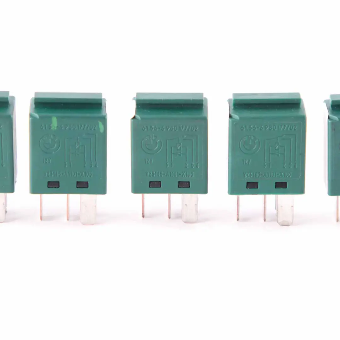 BMW E81 E87 E90 E91 F10 F11 X5 E70 Relay Unit Green Set TYCO 5 Pins - SKU 6980177-3 - Part number 6980177