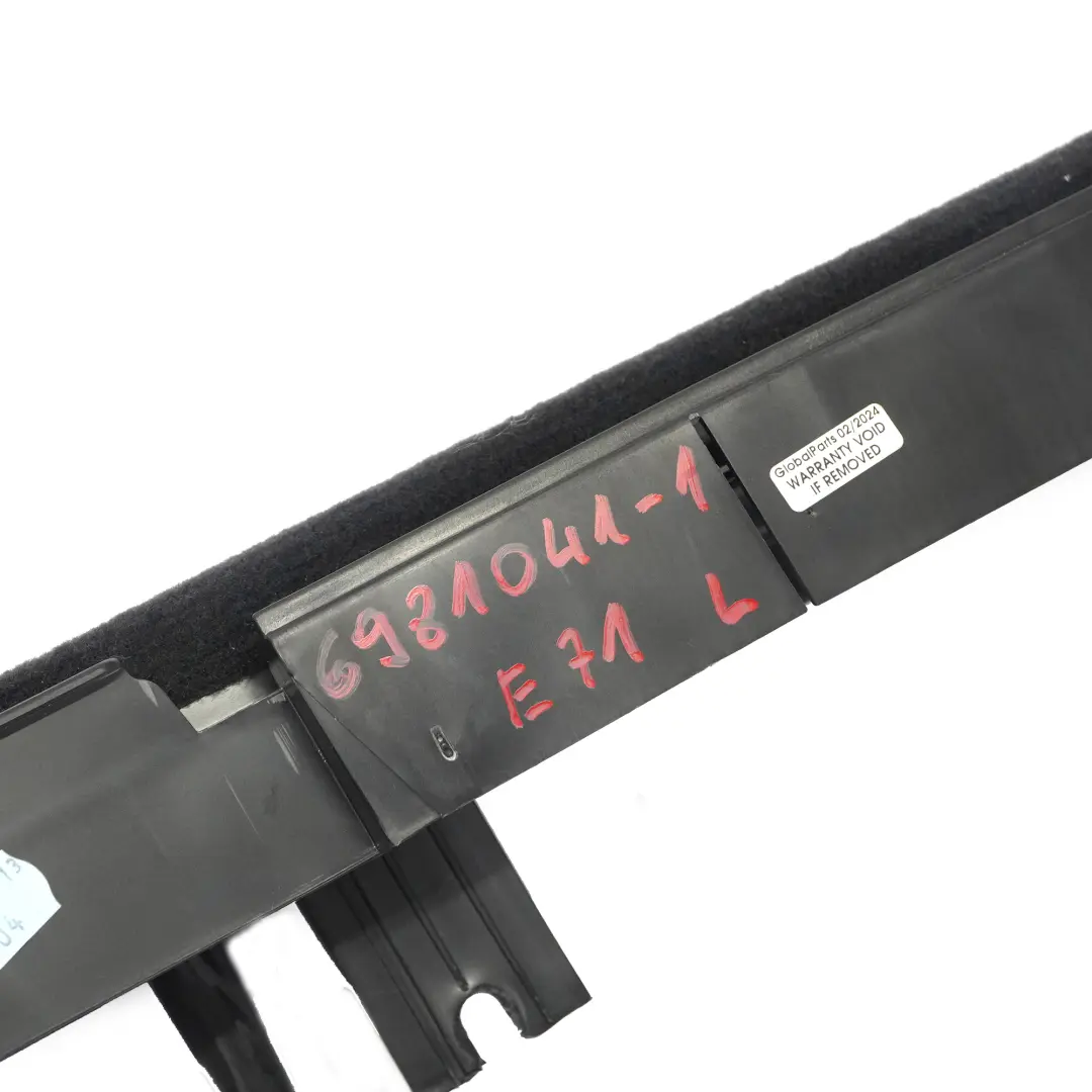 Cubremaletero Piso Maletero Izquierdo Negro para BMW X6 E71 con número de pieza 6981041 BMW X6 E71 Cubremaletero Piso Maletero Izquierdo Negro - SKU 6981041-1 - Número de pieza 6981041