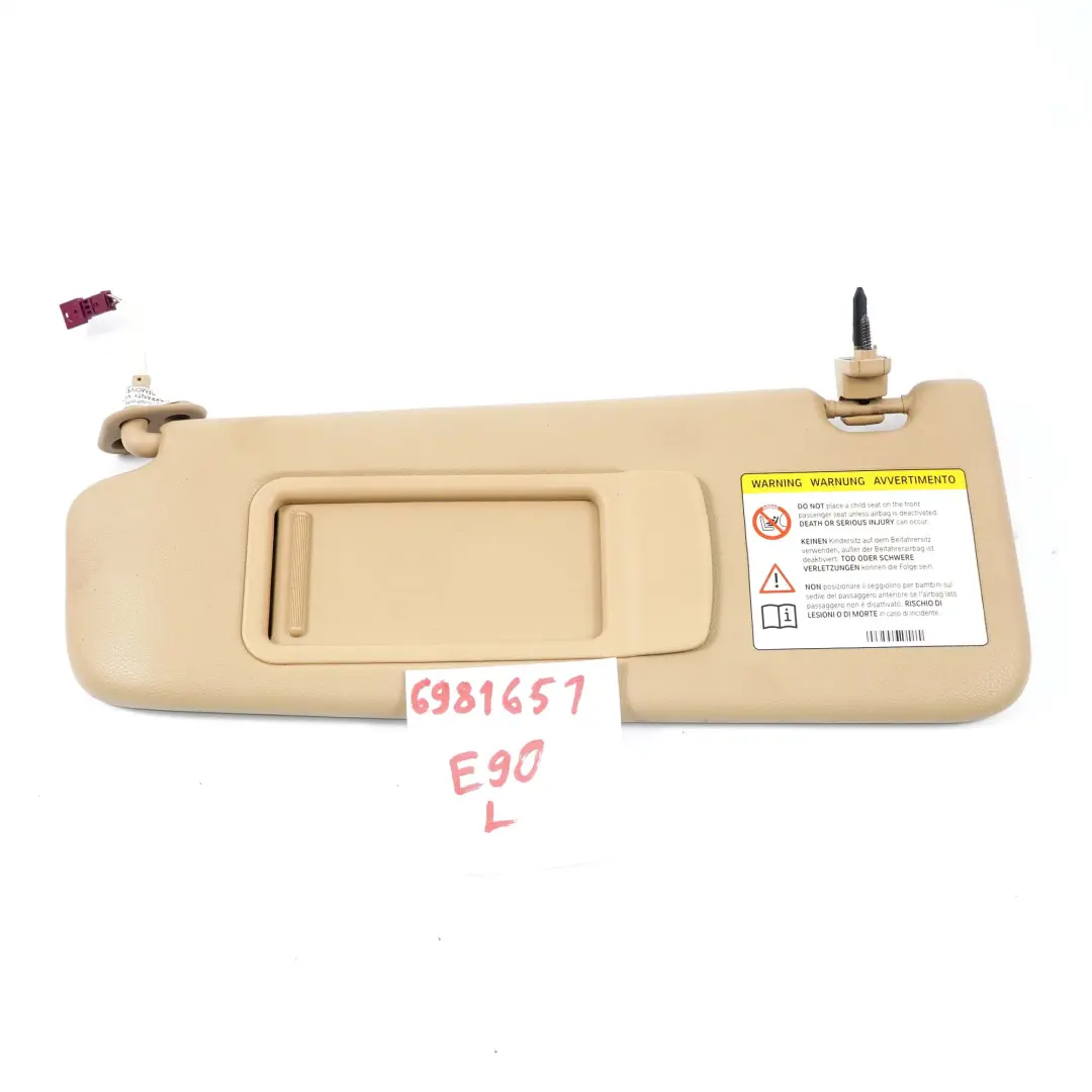 BMW E90 E91 Sonnenblende mit Spiegel Beleuchtet Links Beige - SKU 6981651 - Teilenummer 6981651