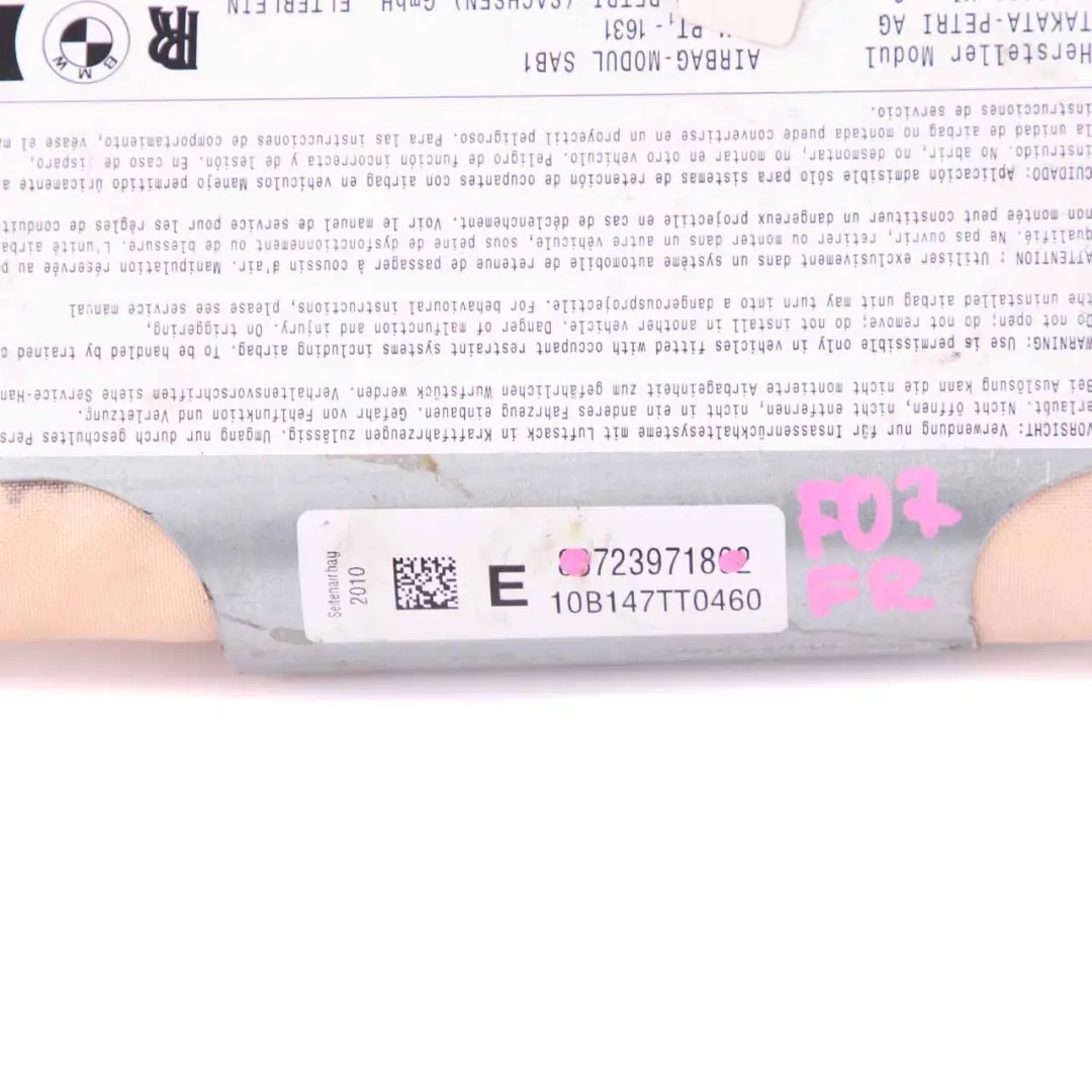 BMW F10 F11 Poduszka Powietrzna Airbag Fotela Prawy Przód 7239718 - SKU 6981788 - Numer Części 6981788