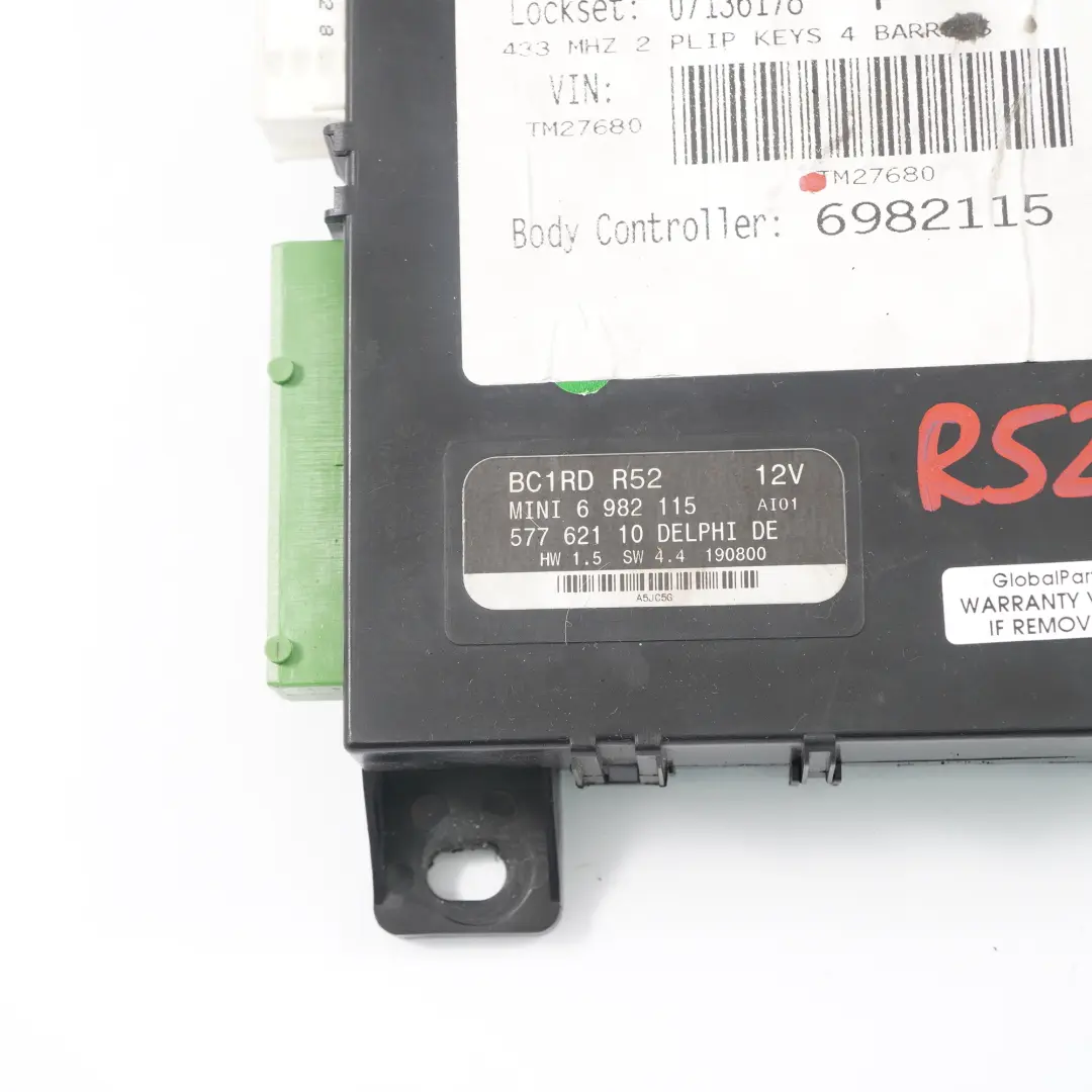 Mini R52 Modulo Basico De Unidad Control De La Carroceria BCM - SKU 6982115 - Número de pieza 6982115