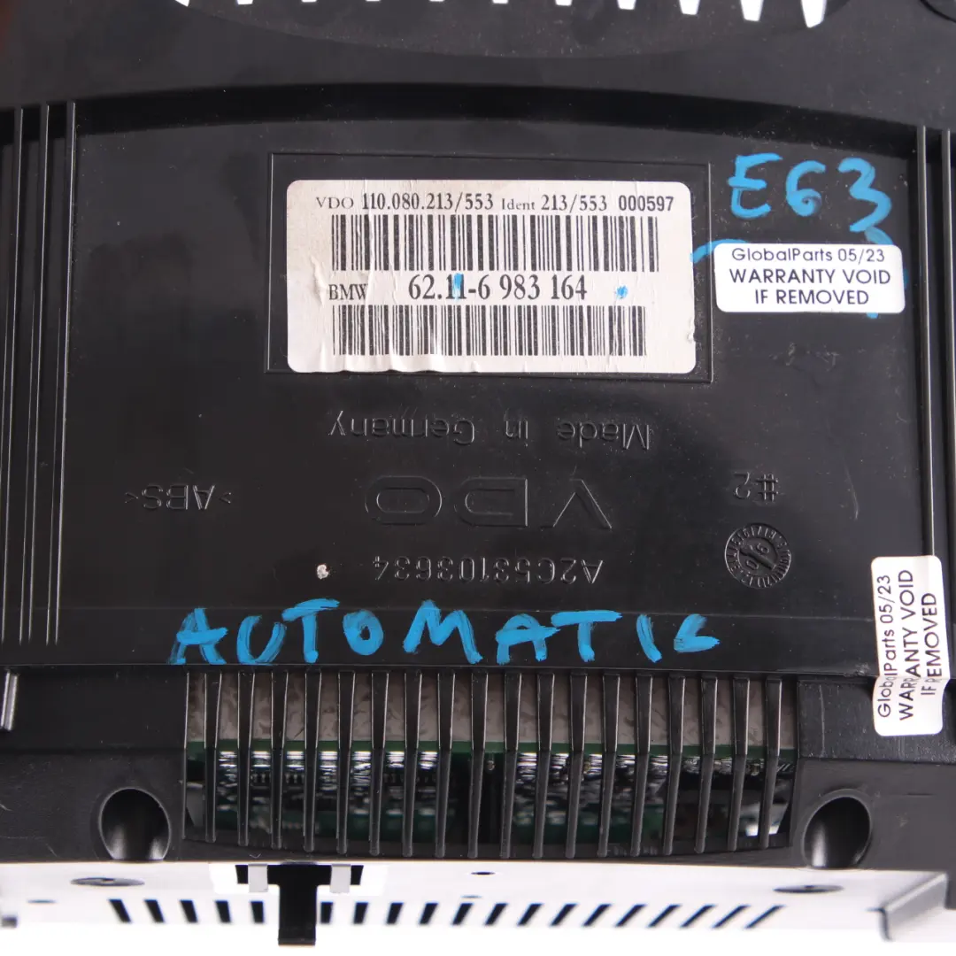  Instrument Cluster BMW E63 E64 N62 N62N Petrol Speedo Clocks Automatic - SKU 6983164 - Part number 6983164
