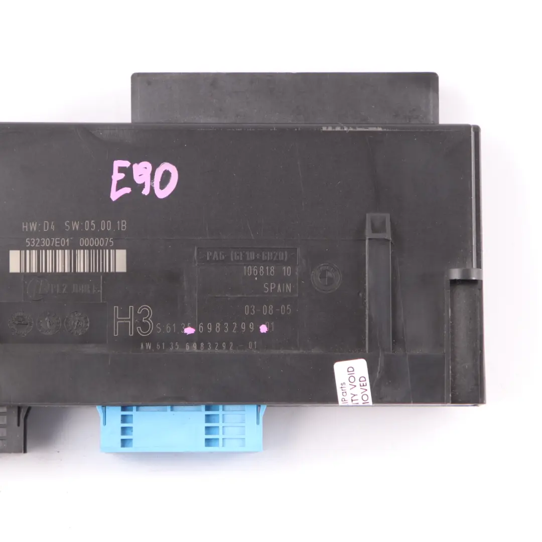 Body Control Module BMW E90 ECU Junction Box H3 PL2 JBBFE Lear to with Part number 6983299 Body Control Module BMW E90 ECU Junction Box H3 PL2 JBBFE Lear - SKU 6983299 - Part number 6983299