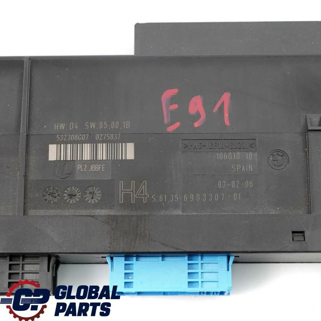 ECU Module contrôle la carrosserie H4 Electronic Box PL2 JBBFE pour BMW E91 à propos du numéro de pièce 6983307 BMW E91 ECU Module contrôle la carrosserie H4 Electronic Box PL2 JBBFE - SKU 6983307 - Numéro de pièce 6983307