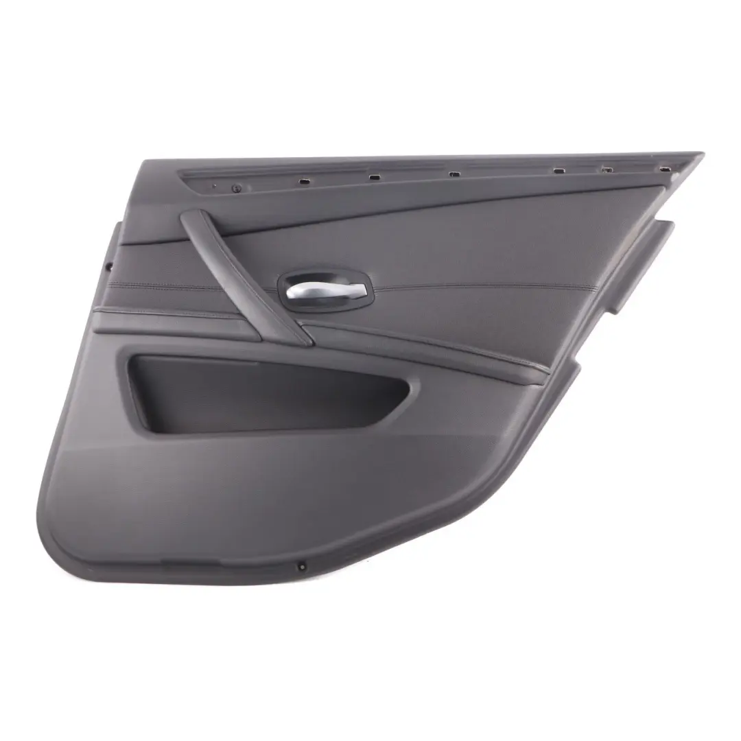 Right O/S Door Card Lining Leather Panel Black 6984390 to BMW E60 E61 LCI Rear with Part number 6984389 BMW E60 E61 LCI Rear Right O/S Door Card Lining Leather Panel Black 6984390 - SKU 6984390-1 - Part number 6984389
