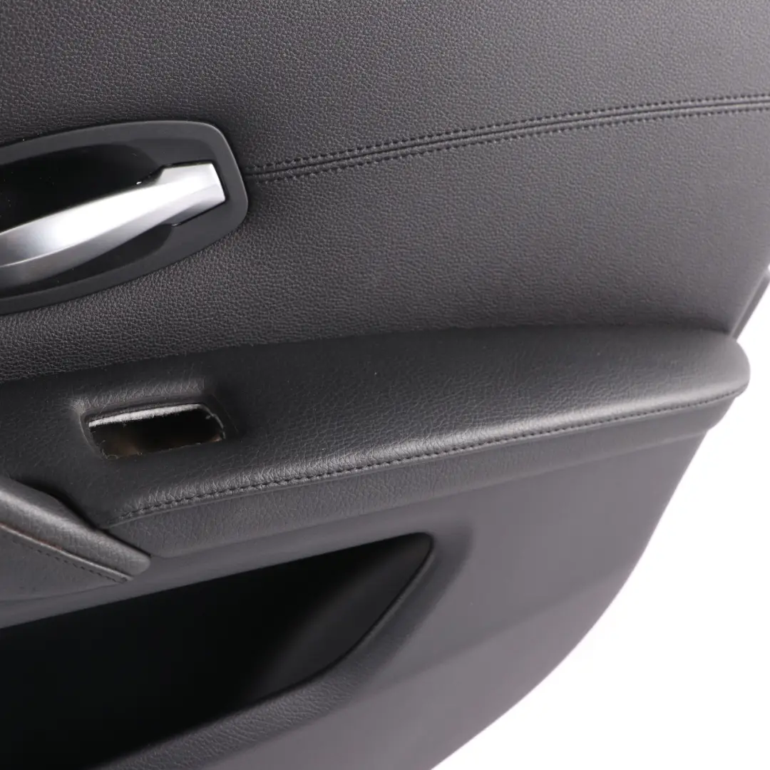 Right O/S Door Card Lining Leather Panel Black 6984390 to BMW E60 E61 LCI Rear with Part number 6984389 BMW E60 E61 LCI Rear Right O/S Door Card Lining Leather Panel Black 6984390 - SKU 6984390-1 - Part number 6984389
