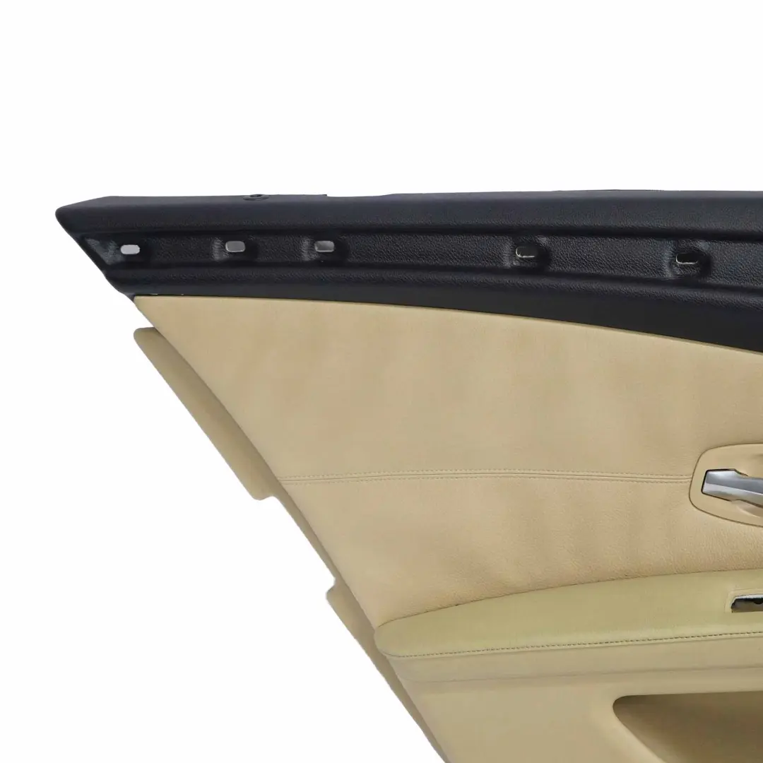 Panneau Portieres Cuir Arriere Gauche Beige pour BMW E60 E61 LCI à propos du numéro de pièce 6984391 BMW E60 E61 LCI Panneau Portieres Cuir Arriere Gauche Beige - SKU 6984391-1 - Numéro de pièce 6984391