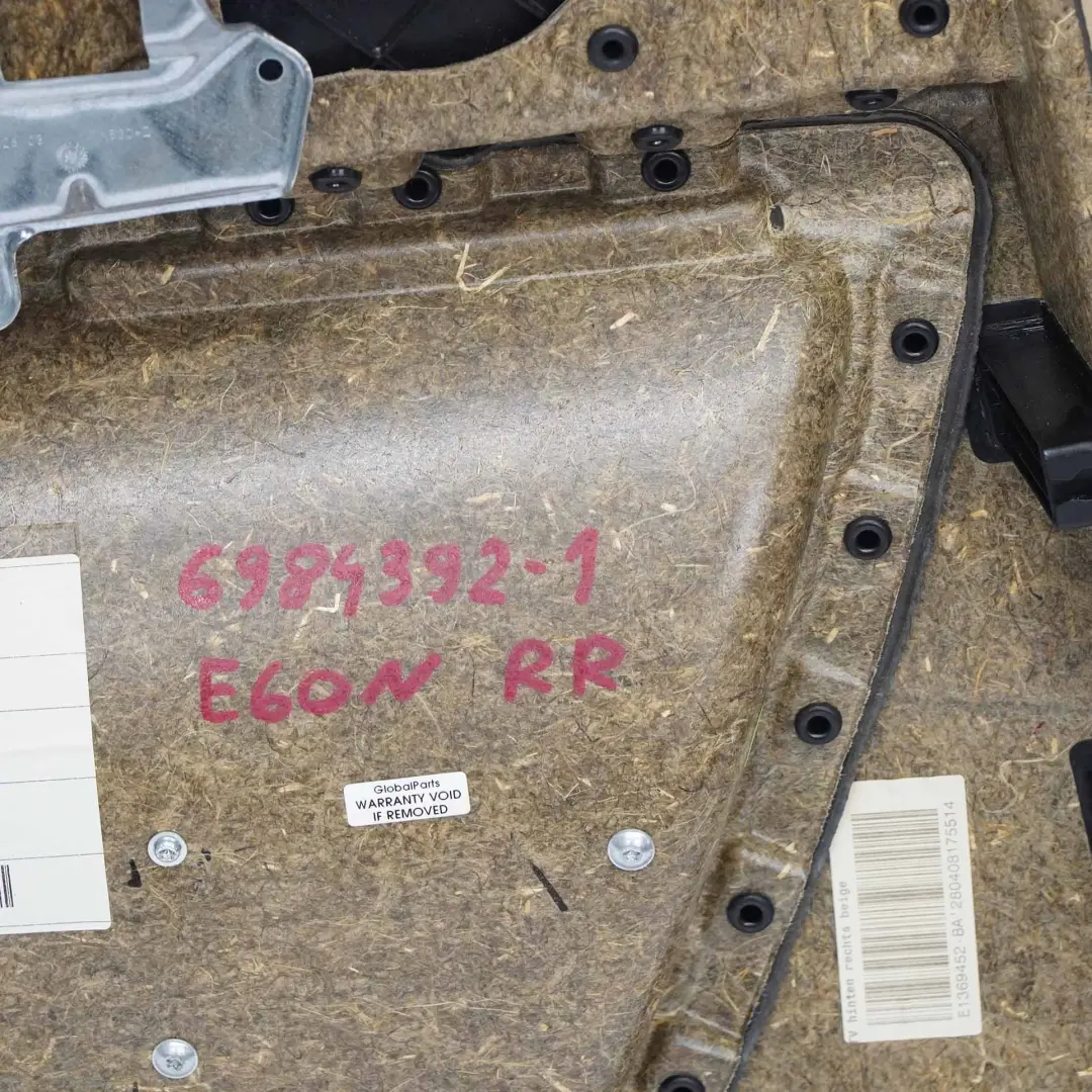 Türverkleidung Leder Hinten Rechts Beige für BMW 5 er E60 E61 LCI mit Teilenummer 6984392 BMW 5 er E60 E61 LCI Türverkleidung Leder Hinten Rechts Beige - SKU 6984392-1 - Teilenummer 6984392