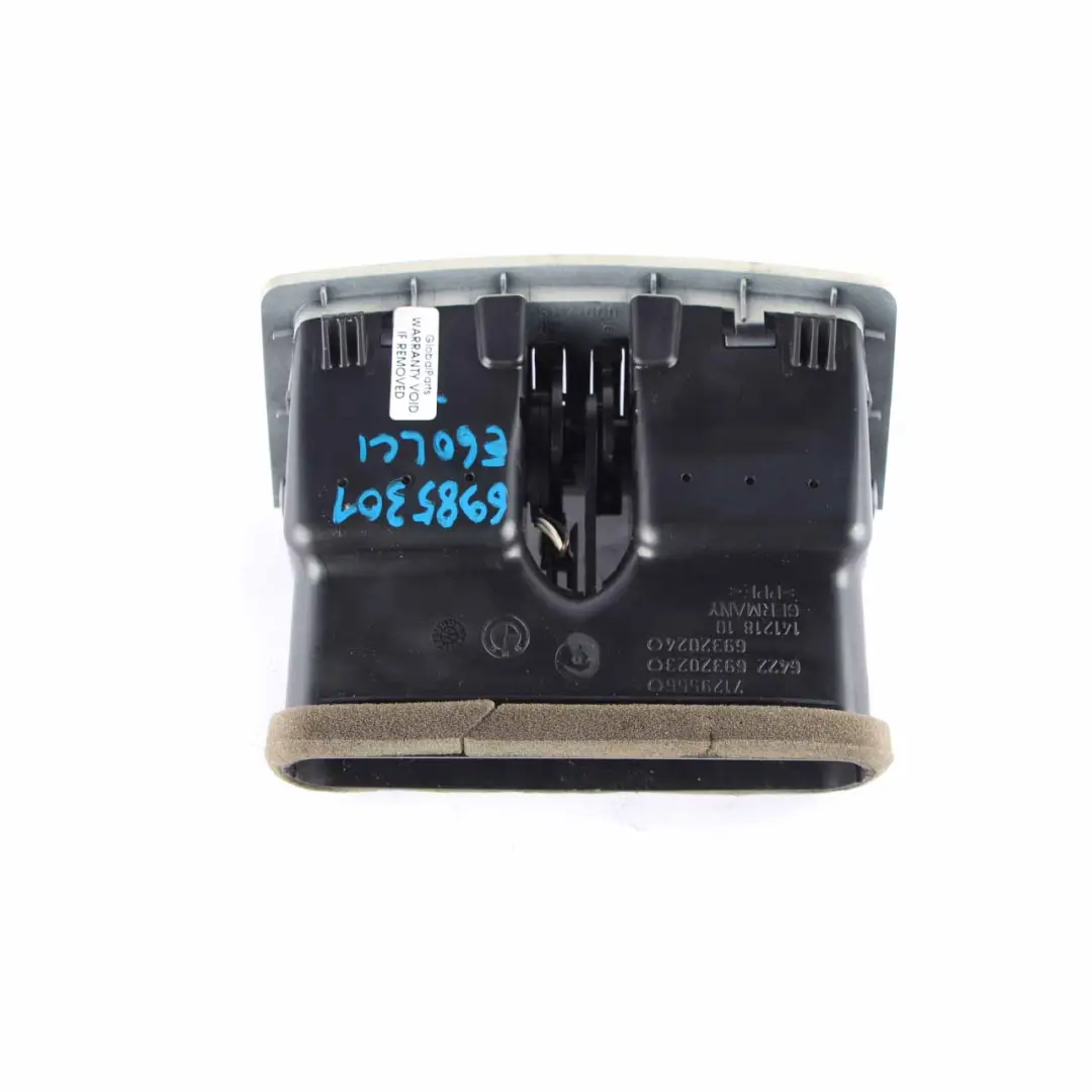 Centre Console Fresh Air Grille Vent Cream Beige 6932023 to BMW E60 E61 LCI Rear with Part number 6985301 BMW E60 E61 LCI Rear Centre Console Fresh Air Grille Vent Cream Beige 6932023 - SKU 6985301 - Part number 6985301