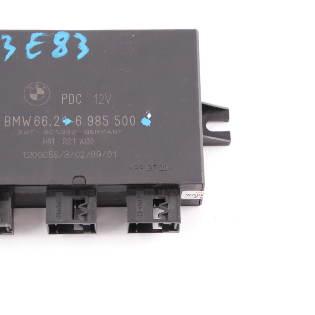 Module PDC Unité Contrôle Stationnement pour BMW X5 E53 X3 E83 à propos du numéro de pièce 6985500 BMW X5 E53 X3 E83 Module PDC Unité Contrôle Stationnement - SKU 6985500 - Numéro de pièce 6985500