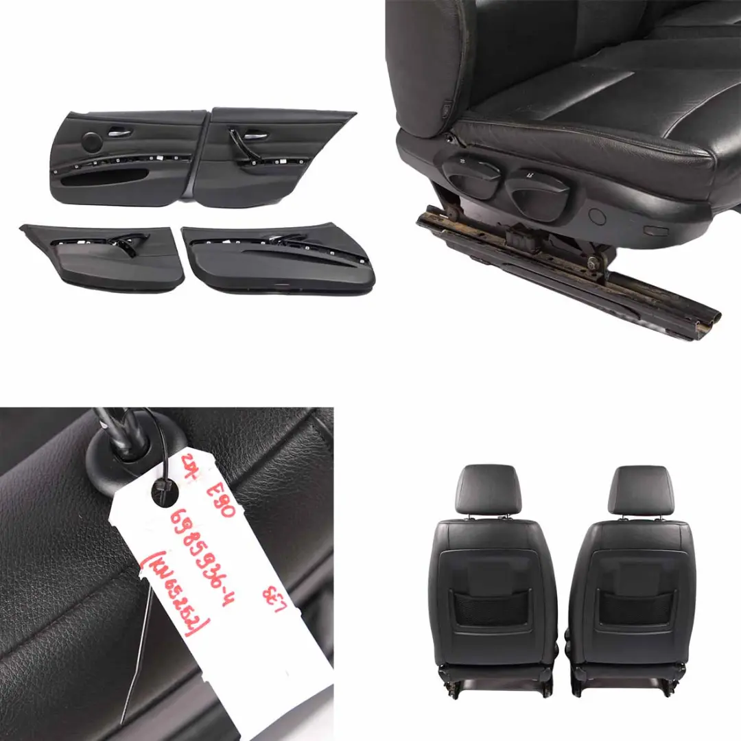  Leather Seats BMW E90 Saloon Black Dakota Interior Front Rear Seat Door Cards - SKU 6985936-4 - Part number 6985936