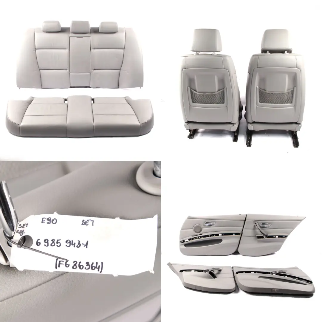 BMW E90 Seats Leather M Sport Grey Seats Front Rear Seat Set with Door Cards - SKU 6985943-1 - Part number 6985943