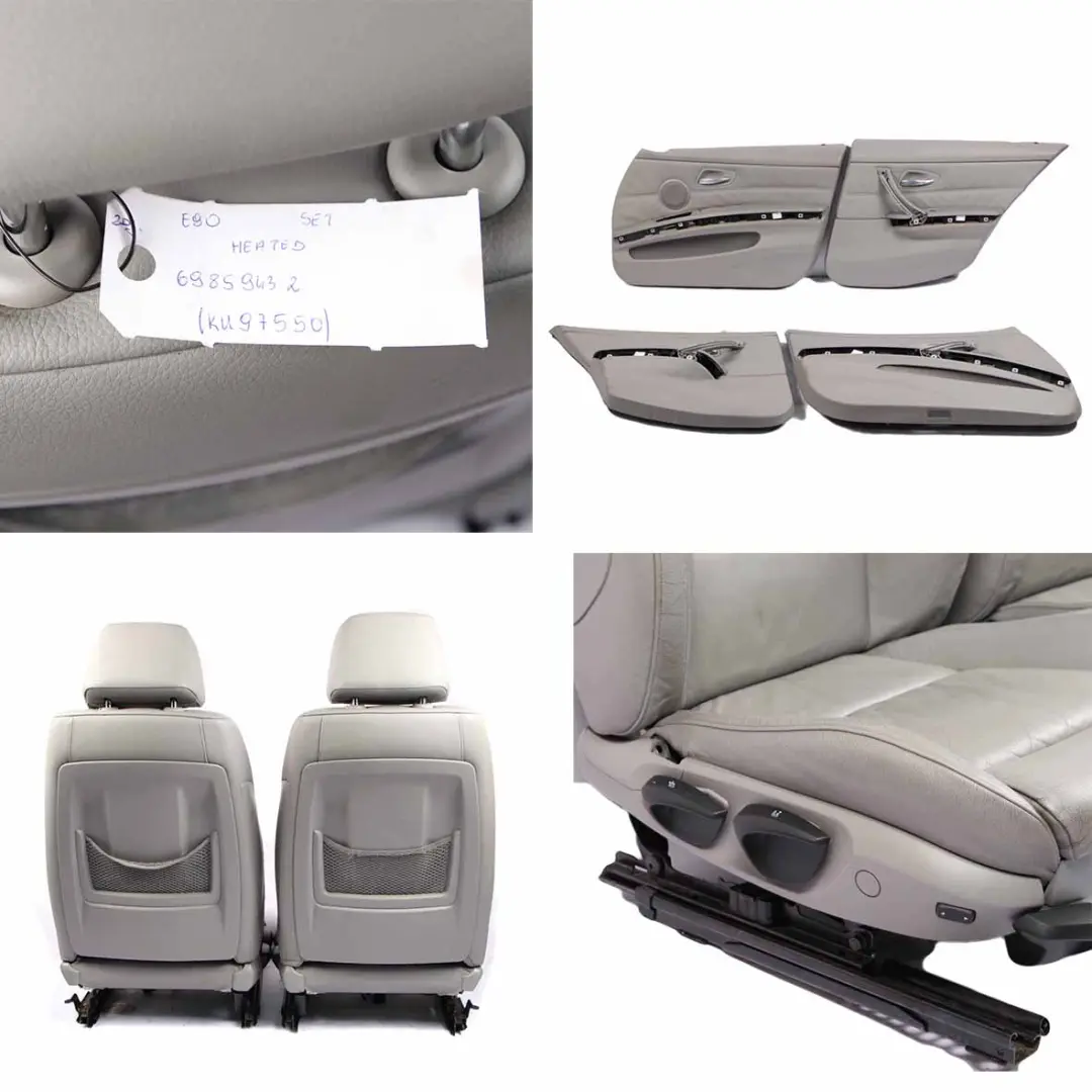  Leather Seats BMW E90 M Sport Heated Grey Seats Front Rear Seat Set Door Cards - SKU 6985943-2 - Part number 6985943