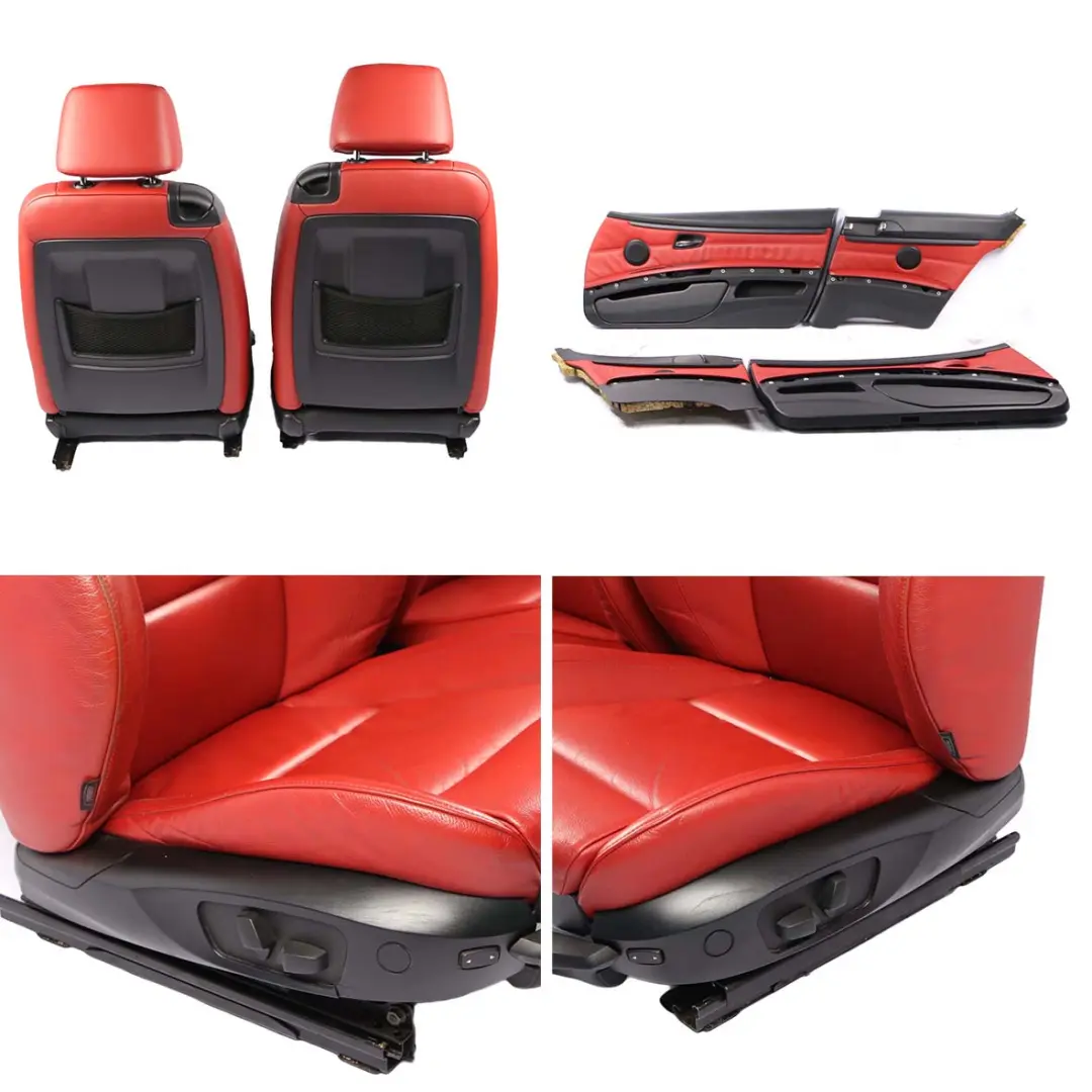 Leather Seats BMW E92 M Sport Electric Red Front Rear Seat with Door Cards to with Part number 6986673 Leather Seats BMW E92 M Sport Electric Red Front Rear Seat with Door Cards - SKU 6986673-1 - Part number 6986673