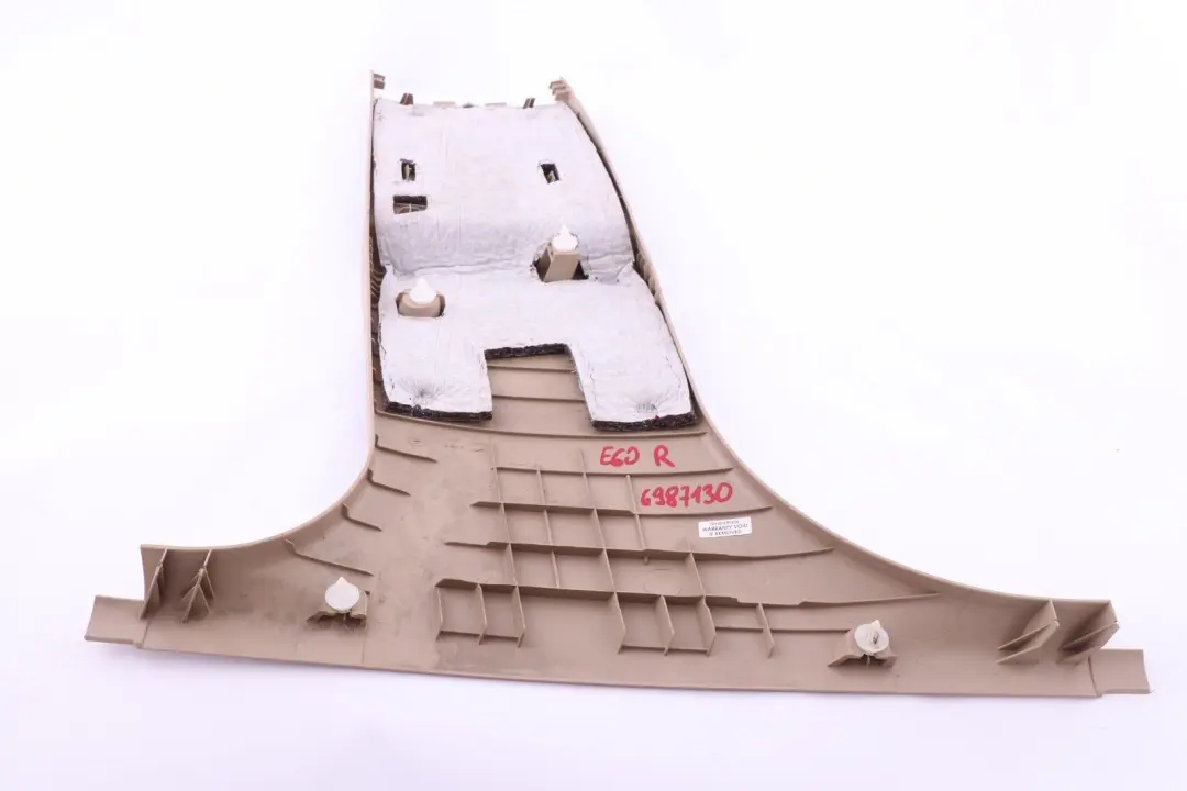 BMW E60 E61 LCI Panel embellecedor columna B pilar inferior derecho beige crema - SKU 6987130 - Número de pieza 6987130