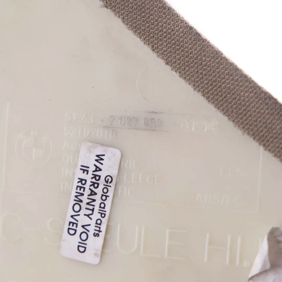 C-Säulenverkleidung Hinten Links Verkleidung Creme Beige für BMW E60 mit Teilenummer 7027093 BMW E60 C-Säulenverkleidung Hinten Links Verkleidung Creme Beige - SKU 6987135 - Teilenummer 7027093