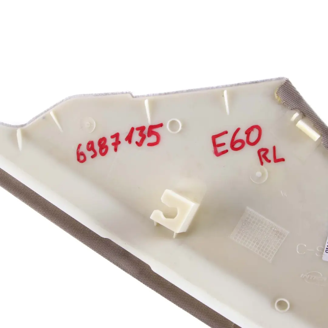 BMW E60 C-Säulenverkleidung Hinten Links Verkleidung Creme Beige - SKU 6987135 - Teilenummer 7027093