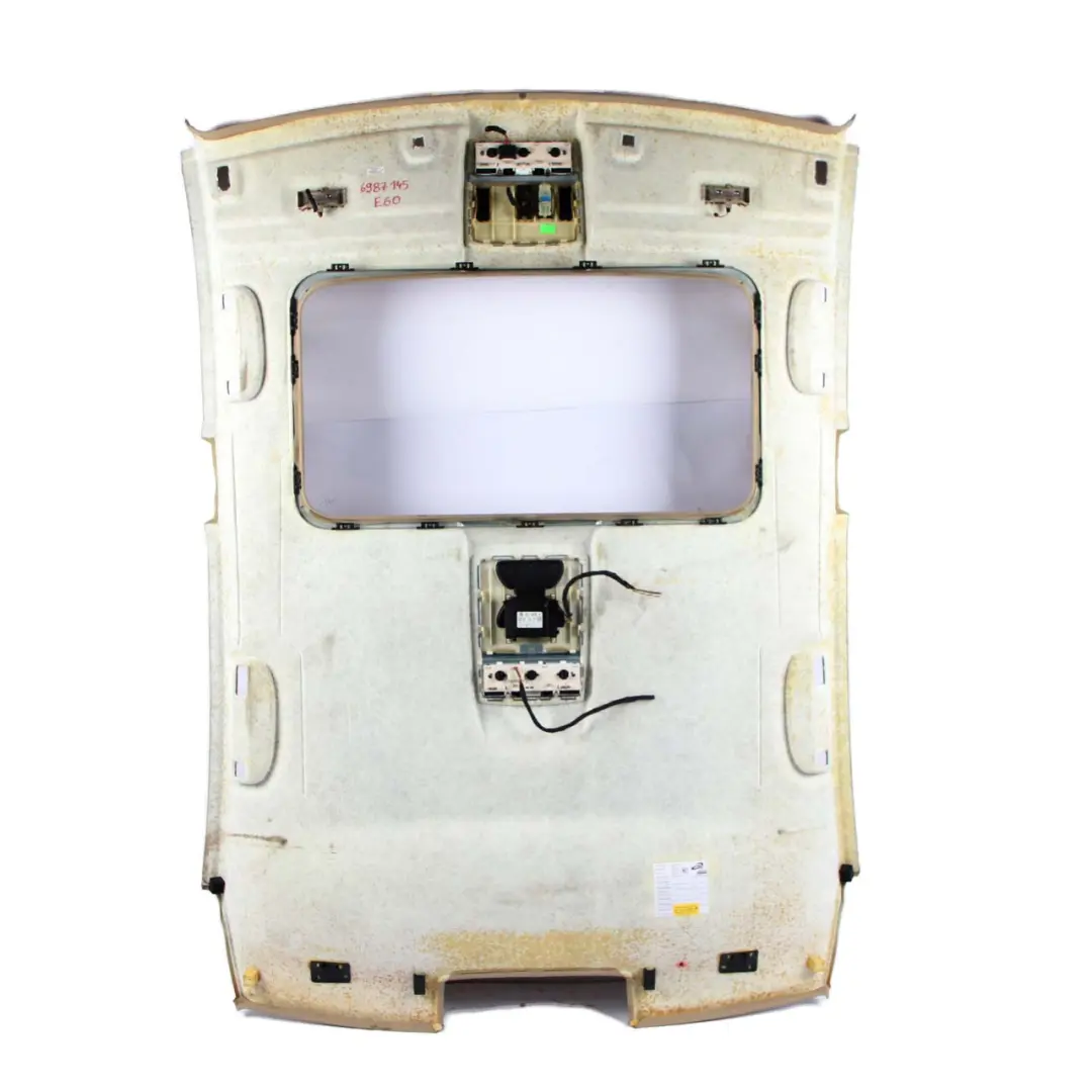 Headlining Roof Lining Sun Glass Roof Creambeige to BMW 5 Series E60 LCI with Part number 6987145 BMW 5 Series E60 LCI Headlining Roof Lining Sun Glass Roof Creambeige - SKU 6987145 - Part number 6987145