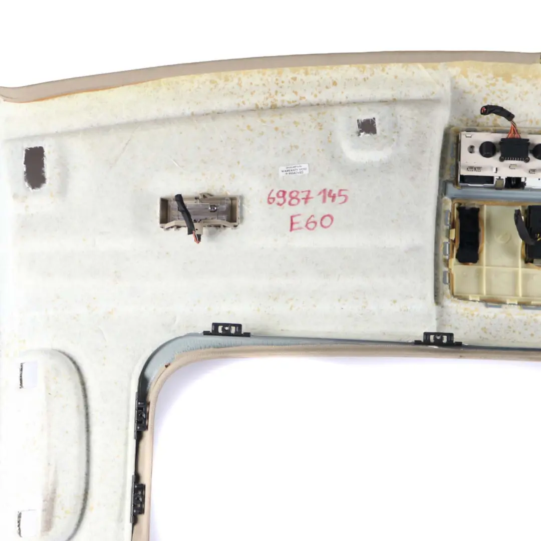 Headlining Roof Lining Sun Glass Roof Creambeige to BMW 5 Series E60 LCI with Part number 6987145 BMW 5 Series E60 LCI Headlining Roof Lining Sun Glass Roof Creambeige - SKU 6987145 - Part number 6987145