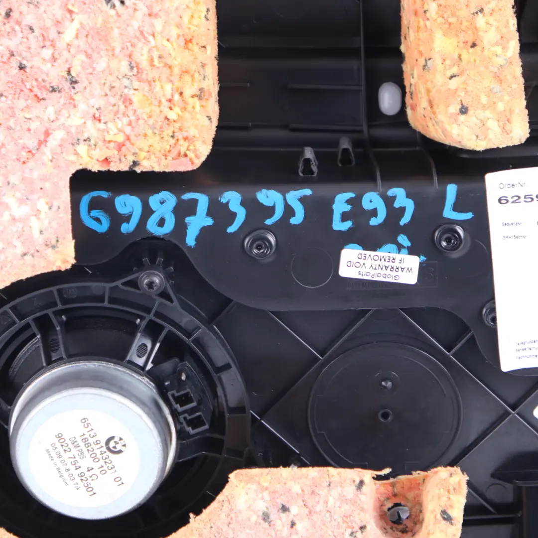 Lateral Trim Panel BMW E93 Cabrio Rear Left N/S Trim Lining Leather Coral Red to with Part number 6987395 Lateral Trim Panel BMW E93 Cabrio Rear Left N/S Trim Lining Leather Coral Red - SKU 6987395 - Part number 6987395