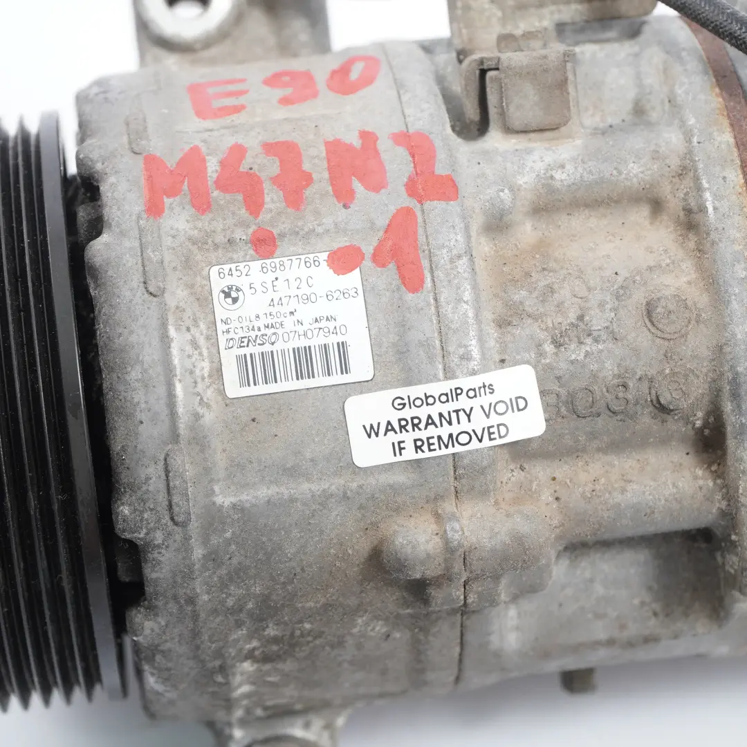 Compressore Aria Condizionata BMW E87 E90 E91 Diesel M47N2 A/C Pompa - SKU 6987766-1 - Numero di parte 6987766