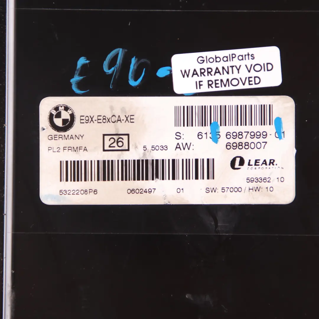 Light Module BMW E90 Control ECU Unit ECU PL2 FRMFA Lear to with Part number 6987999 Light Module BMW E90 Control ECU Unit ECU PL2 FRMFA Lear - SKU 6987999-1 - Part number 6987999
