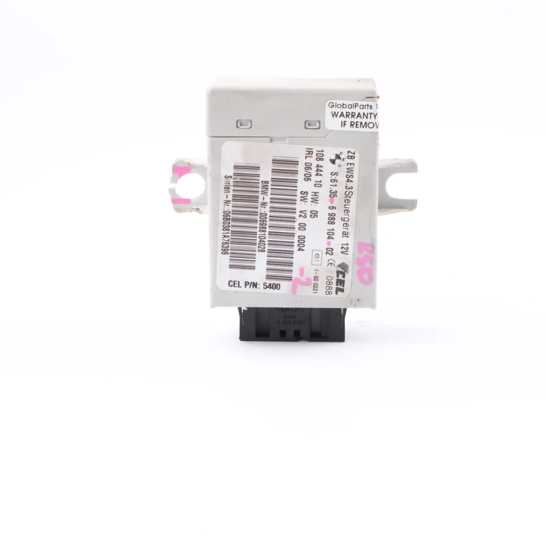 Central Lock Immobilizer Control Unit EWS IV to BMW E46 X3 E83 Mini R50 R53 with Part number 6988104 BMW E46 X3 E83 Mini R50 R53 Central Lock Immobilizer Control Unit EWS IV - SKU 6988104-2 - Part number 6988104