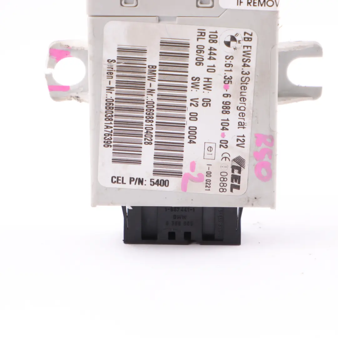 BMW E46 X3 E83 Mini R50 R53 Central Lock Immobilizer Control Unit EWS IV - SKU 6988104-2 - Part number 6988104