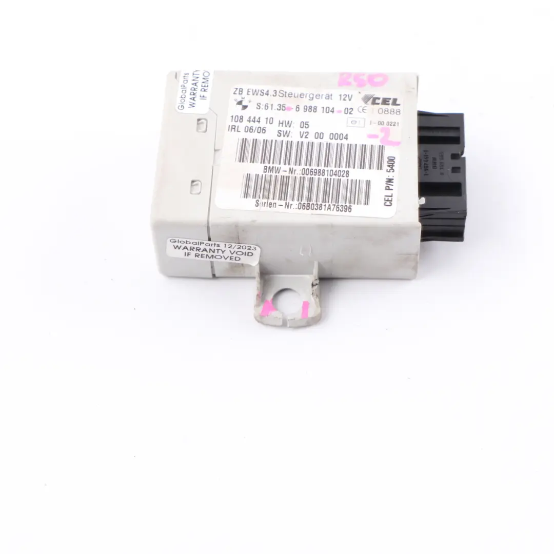 Central Lock Immobilizer Control Unit EWS IV to BMW E46 X3 E83 Mini R50 R53 with Part number 6988104 BMW E46 X3 E83 Mini R50 R53 Central Lock Immobilizer Control Unit EWS IV - SKU 6988104-2 - Part number 6988104