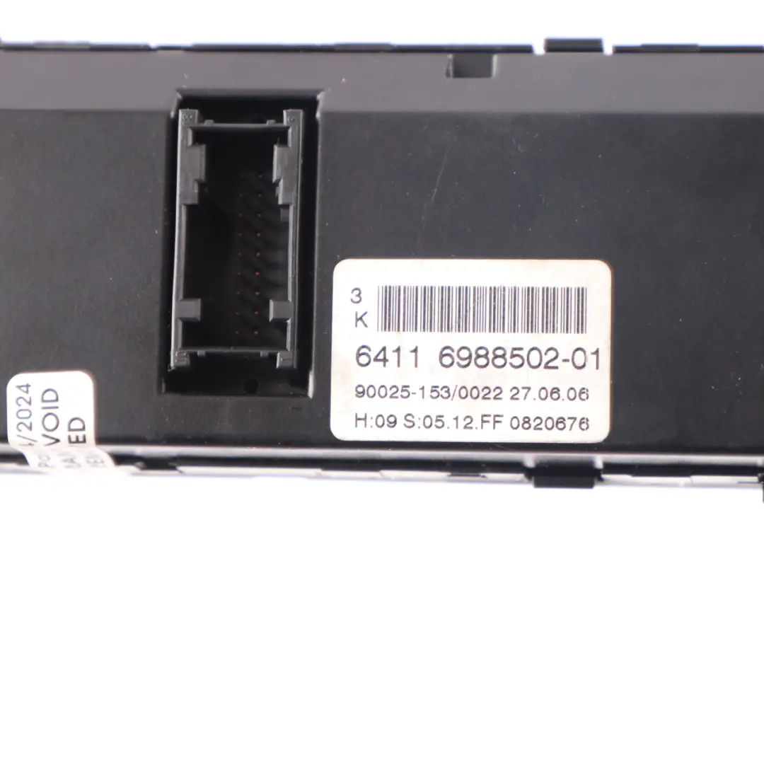 Basis Automatic Air Conditioning Control Unit to BMW 5 Series E60 E61 with Part number 6988502 BMW 5 Series E60 E61 Basis Automatic Air Conditioning Control Unit - SKU 6988502-1 - Part number 6988502