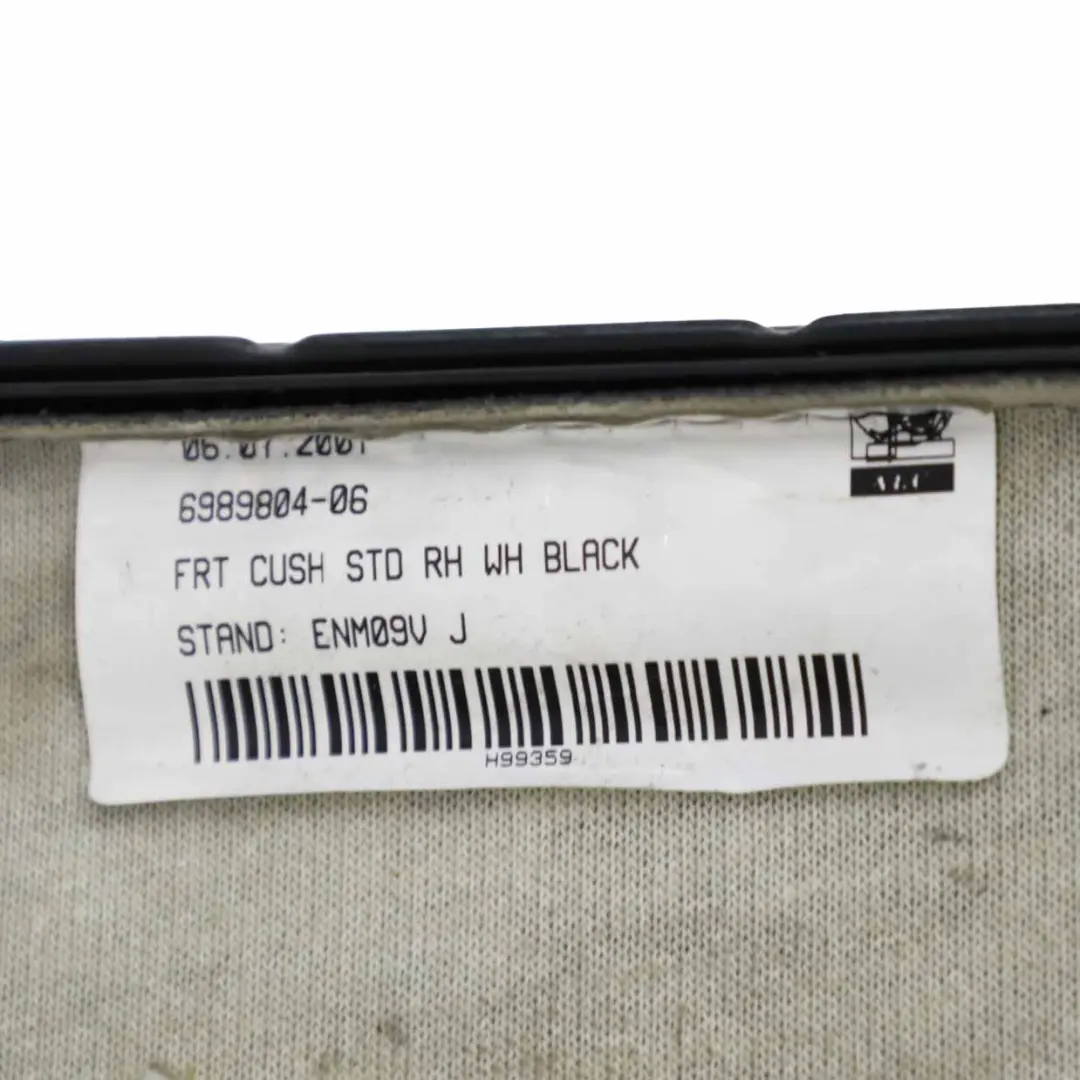 BMW E93 Delantero Derecho Calefactable Funda Asiento Deportivo Cuero Negro - SKU 6989804 - Número de pieza 6989804