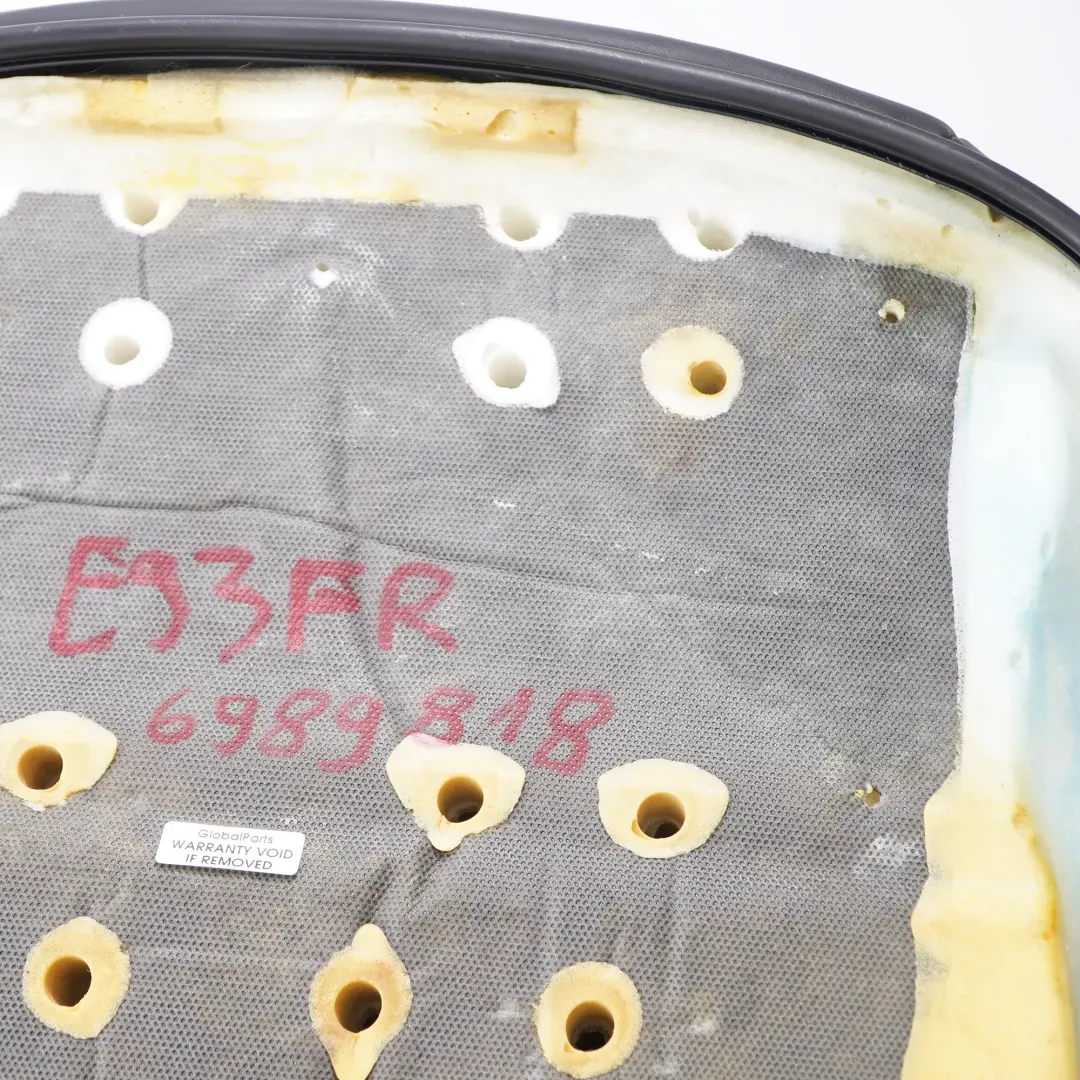 BMW E93 Sitzheizung Vorne Rechts Sitz Bezug Leder Walknappa Schwarz - SKU 6989818 - Teilenummer 6989818
