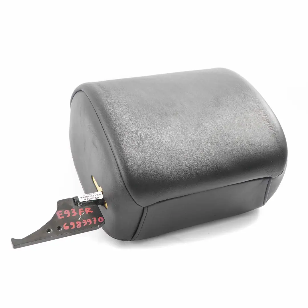 Headrest BMW E93 Convertible Front Right O/S Head Rest Black Leather to Seat with Part number 6989970 Seat Headrest BMW E93 Convertible Front Right O/S Head Rest Black Leather - SKU 6989970 - Part number 6989970