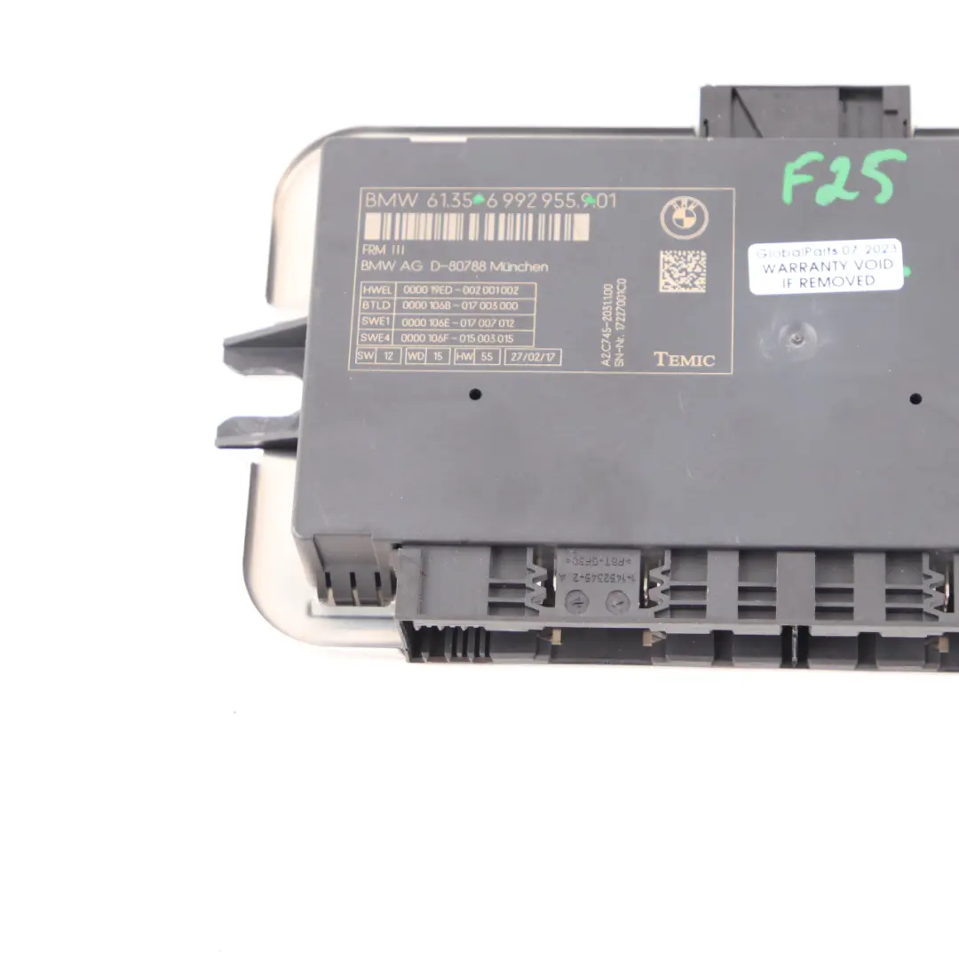 BMW F25 Modulo di controllo luci vano piedi Unità ECU FRM3 TEMIC - SKU 6992955 - Numero di parte 6992955
