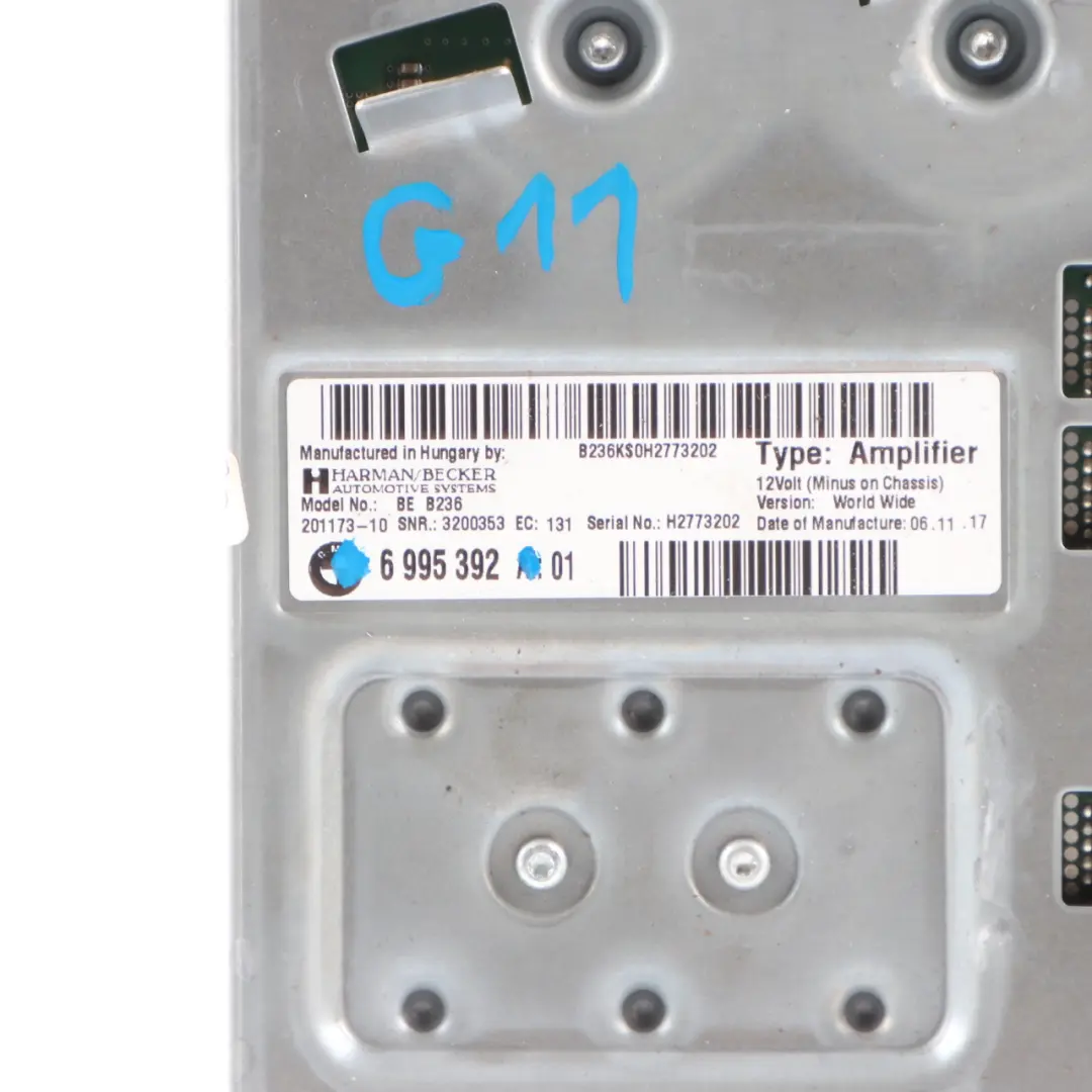 Audio Sound Amplifier Harman Kardon AMP Top HIFI System Unit to BMW G11 with Part number 6995392 BMW G11 Audio Sound Amplifier Harman Kardon AMP Top HIFI System Unit - SKU 6995392 - Part number 6995392