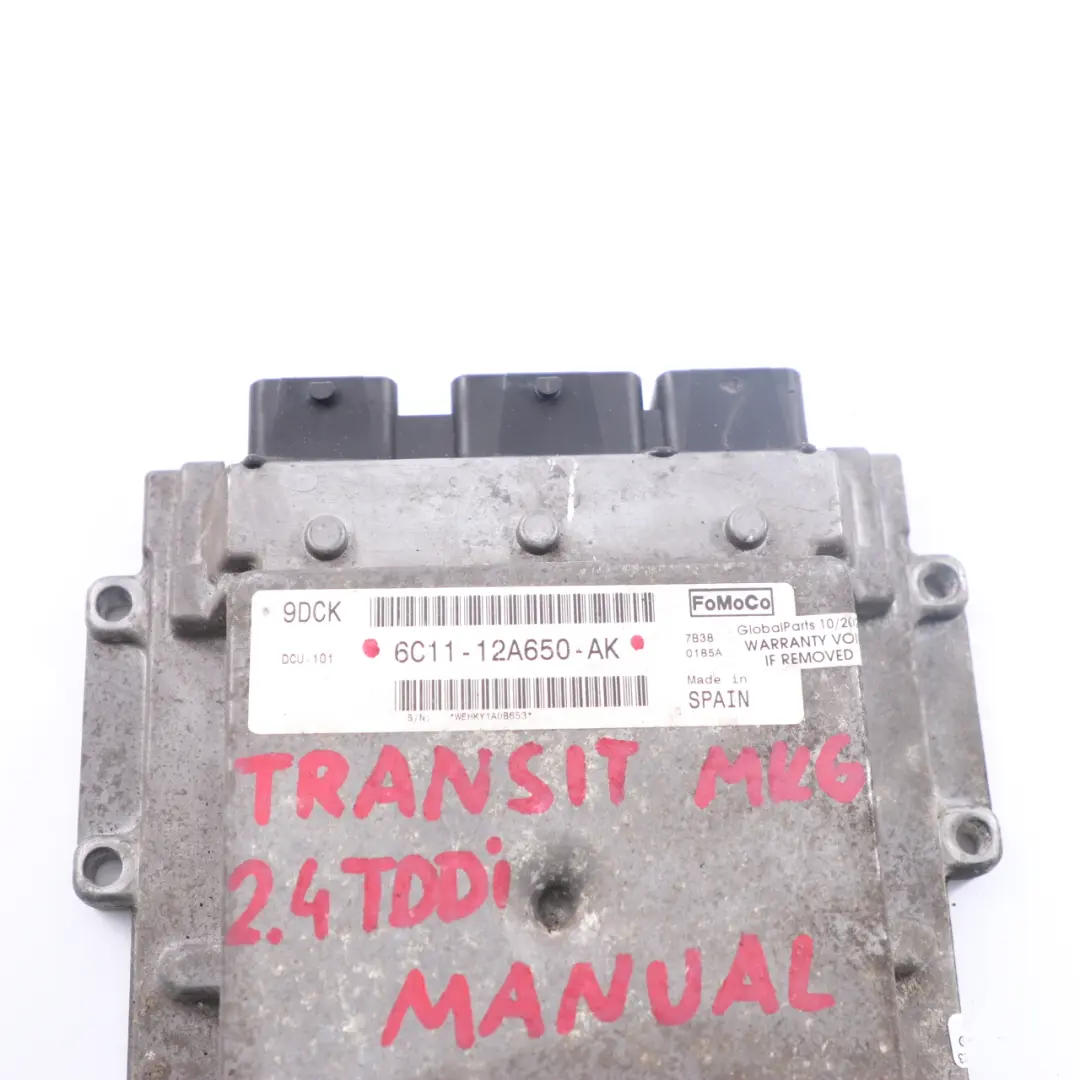 MK6 2.4 TDDi Diesel Motorsteuergerät ECU Handbuch für Ford Transit mit Teilenummer 6C11-12A650-AK Ford Transit MK6 2.4 TDDi Diesel Motorsteuergerät ECU Handbuch - SKU 6C11-12A650-AK - Teilenummer 6C11-12A650-AK